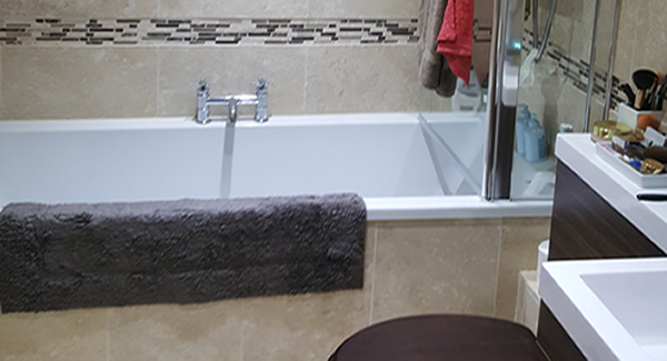 Fully renovated bathroom, decorated to customer specification