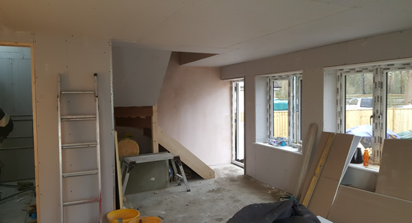 Stripped out kitchen ready for complete renovation